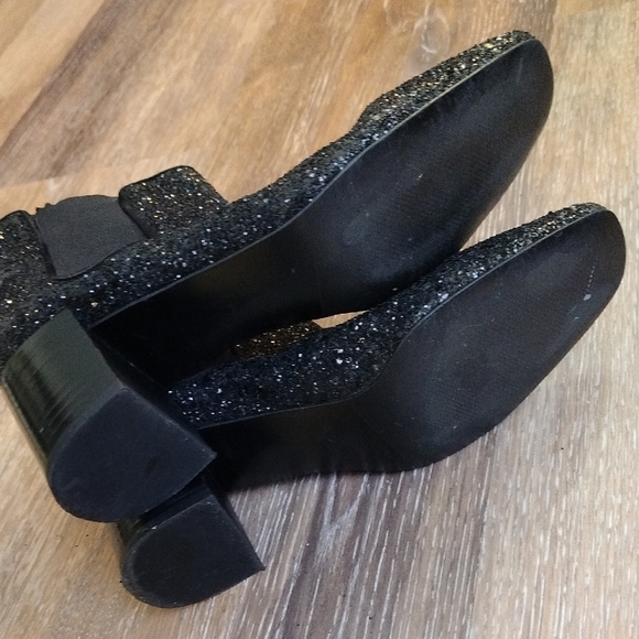 Zara Black Ankle Boots with Textured Sparkle - Size 40 - Picture 5 of 5